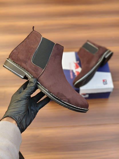 CHELSEA BOOT CHOCOLATE BROWN SUEDE MATERIAL
