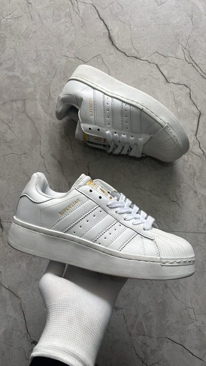 Adidas superstar all shite big sole